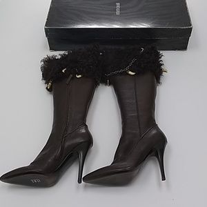 Roberto Cavalli Fur Trim Boots